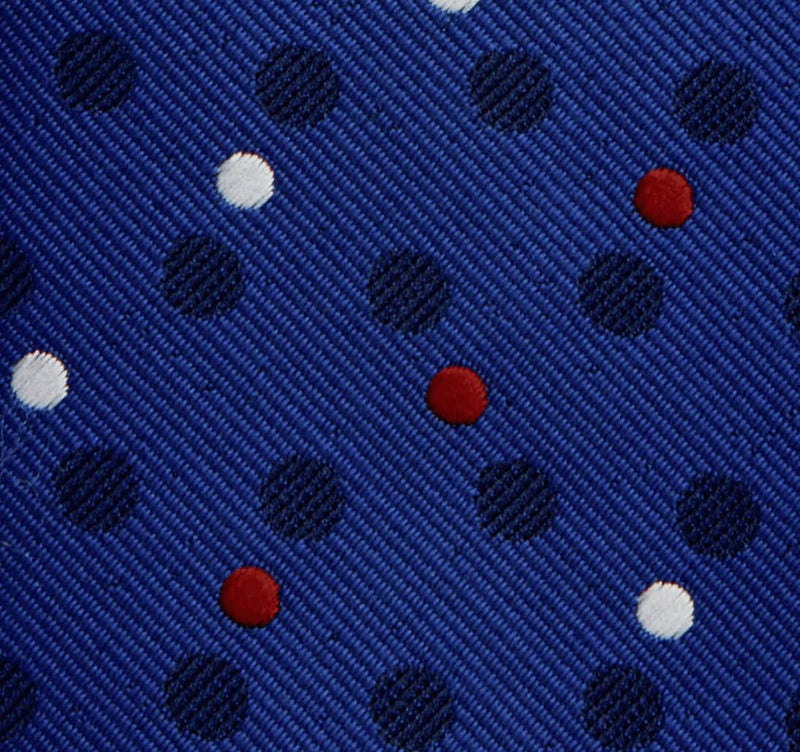 Folkspeare Royal Blue And Varied Polka Dot Slim Tie