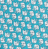 Folkspeare Sea Blue With Ditsy Sliver Elephants Slim Tie