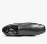 Front Belmont Black Leather Dress Shoes