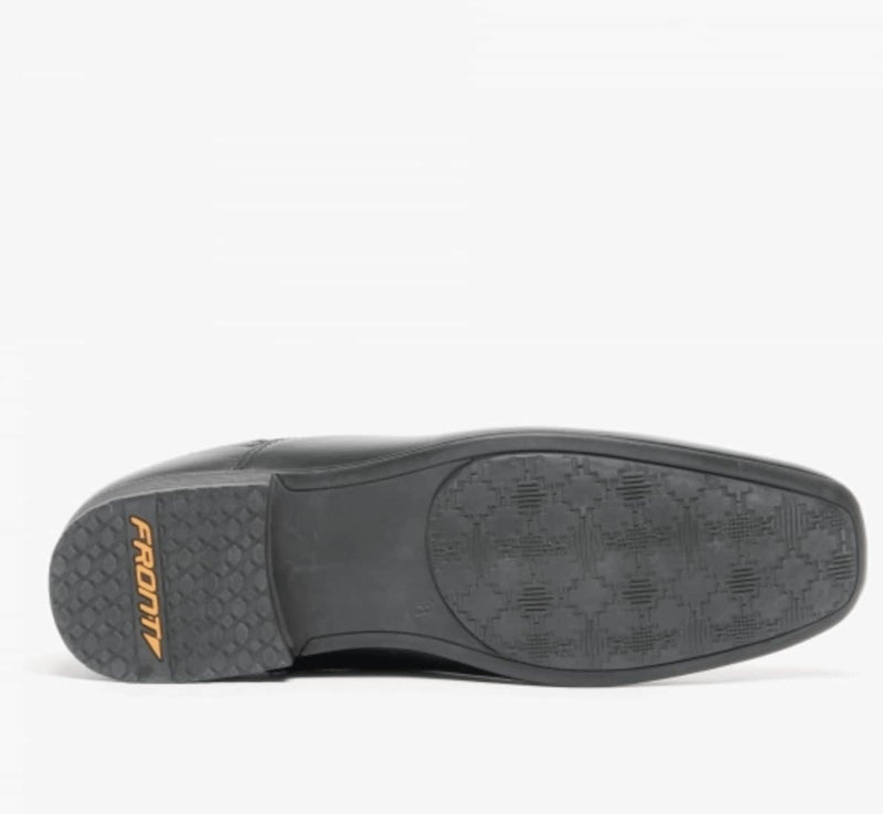 Front Belmont Black Leather Dress Shoes