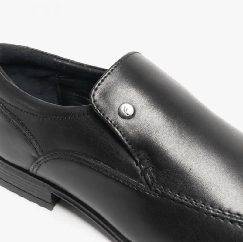 Front Belmont Black Leather Dress Shoes