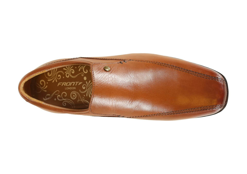Front Mens Belmont Leather Slip On Dress Shoes Tan Northern Ireland