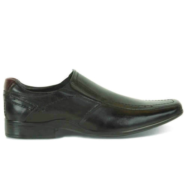 Front Cannon Black Leather Dress Shoes