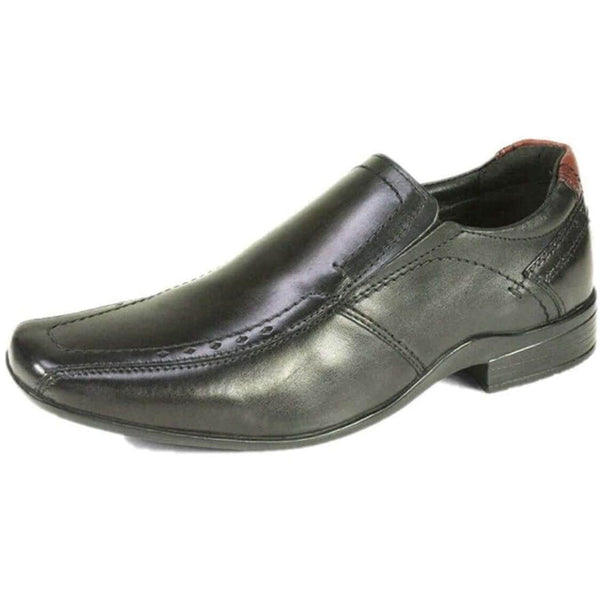 Front Cannon Black Leather Dress Shoes