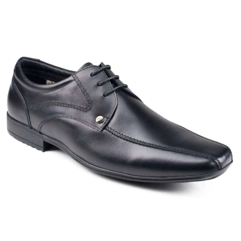 Front Snowden Black Leather Formal Dress Shoes