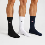 GANT 3 Pack Shield Cotton Socks Black White Navy Mix Northern Ireland
