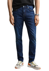GANT Classic Slim Denim Jeans Mid Blue Worn In Northern Ireland