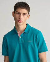 GANT Men’s Contrast Pique Polo Shirt Ocean Turquoise Northern