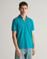 GANT Men’s Contrast Pique Polo Shirt Ocean Turquoise Northern