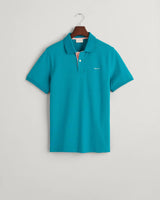 GANT Men’s Contrast Pique Polo Shirt Ocean Turquoise Northern