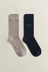 GANT Mens 2 Pack Mixed Cotton Socks Light Taupe Northern Ireland