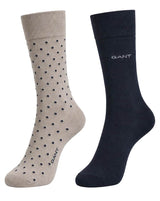 GANT Mens 2 Pack Mixed Cotton Socks Light Taupe Northern Ireland