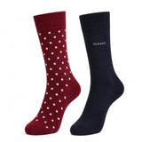 GANT Mens 2 Pack Mixed Cotton Socks Plumped Red Northern Ireland