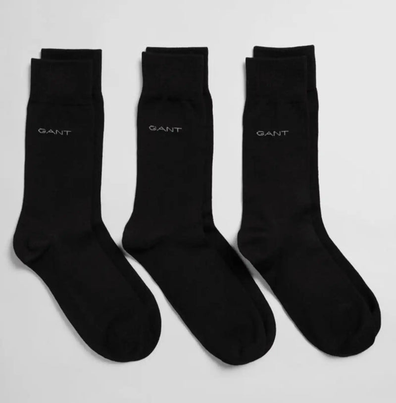 GANT 3-Pack Wool Socks Black