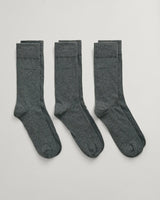 GANT Mens 3 Pack Cotton Socks Grey Melange Northern Ireland Belfast