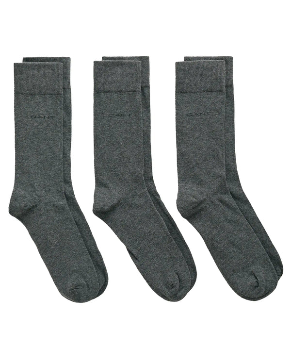 GANT Mens 3 Pack Cotton Socks Grey Melange Northern Ireland Belfast