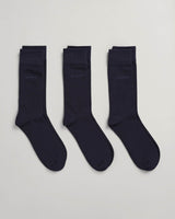 GANT Men’s 3 Pack Cotton Socks Marine Navy - Socks