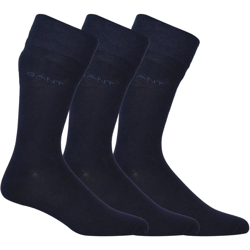 GANT Men’s 3 Pack Cotton Socks Marine Navy - Socks