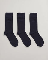 GANT Men’s 3 Pack Cotton Socks Marine Navy - Socks