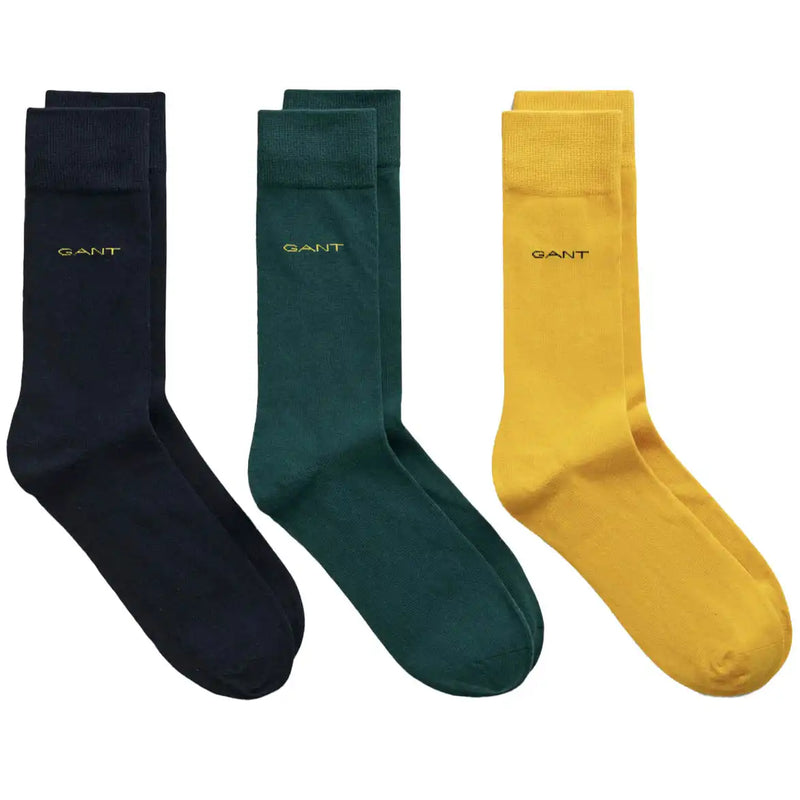 GANT Mens 3 Pack Soft Cotton Socks Deep Forest Northern Ireland