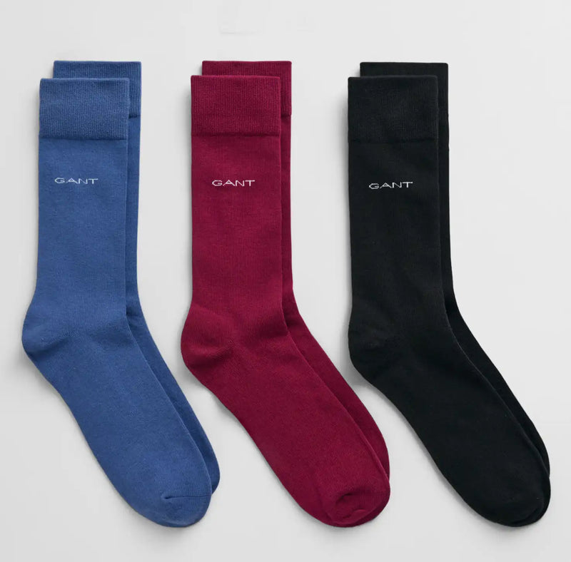 GANT Mens 3 Pack Soft Cotton Socks Vintage Blue Northern Ireland