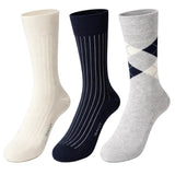 GANT Mens Argyle Stripe And Rib Socks 3 Pack Light Grey Melange