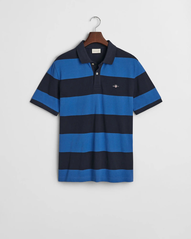 GANT Mens Block Stripe Polo Rich Blue Northern Ireland Belfast