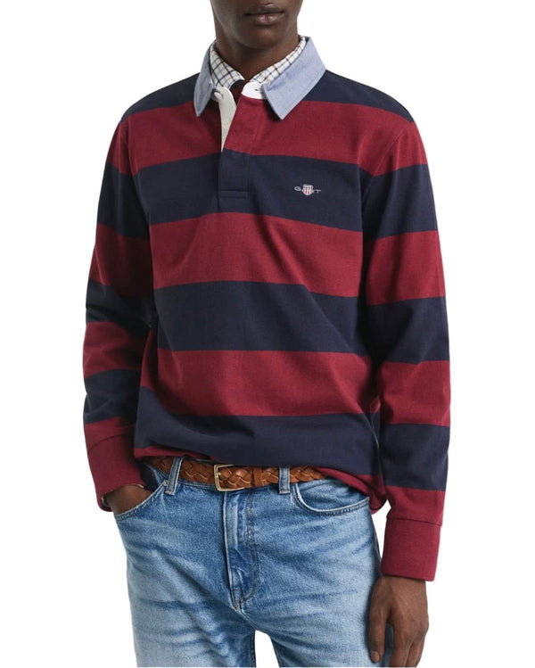 GANT Mens Chambray Stiped Heavy Rugger Plumped Red Northern Ireland