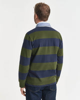 GANT Mens Chambray Stripe Heavy Rugger Country Green Northern Ireland