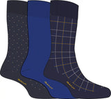 GANT Mens Check Socks 3 Pack Gift Box Evening Blue Ballynahinch