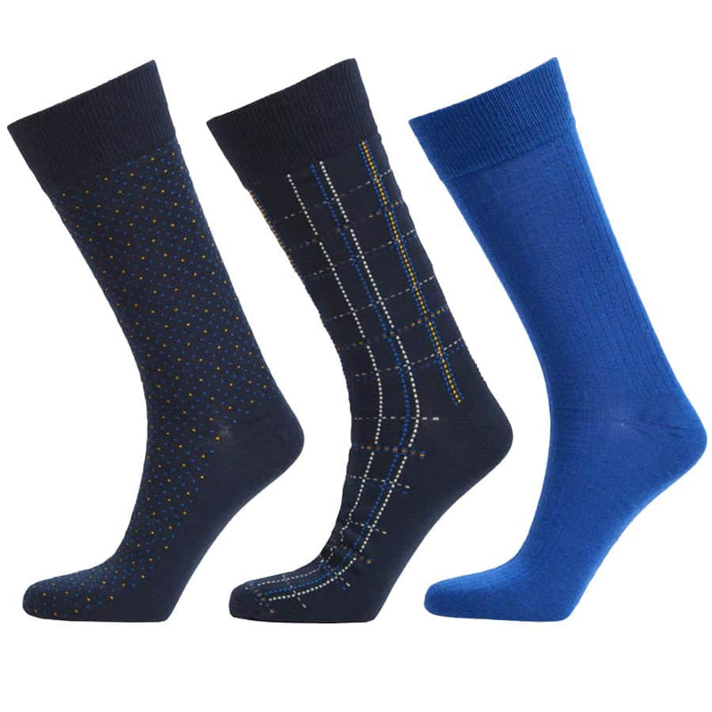 GANT Mens Check Socks 3 Pack Gift Box Evening Blue Northern Ireland