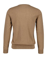 GANT Mens Classic Cotton Crew Neck Dark Sand Melange Northern Ireland