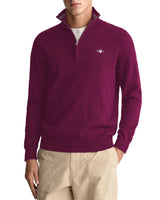 GANT Mens Classic Cotton Half Zip Sweater Beautyberry Purple Northern