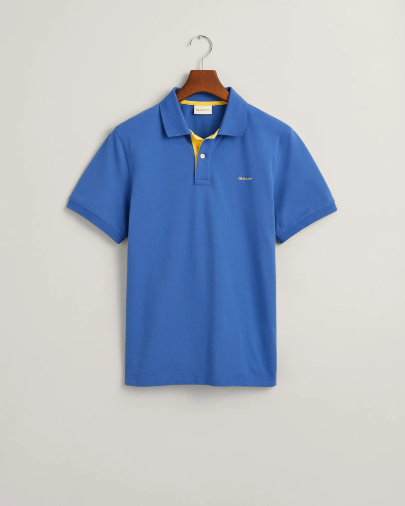 GANT Mens Contrast Pique Polo Shirt Rich Blue Northern Ireland Belfast