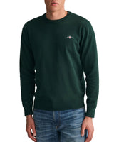 GANT Mens Cotton Crew Neck Sweater Tartan Green Northern Ireland