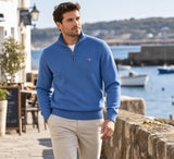 GANT Men’s Cotton Knit Half-Zip Sweater - Blue Horizon Northern