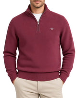 GANT Men’s Cotton Knit Half-Zip Sweater - Deep Grape Wine Northern