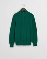 GANT Mens Cotton Pique Half Zip Jumper Deep Forest Green Northern