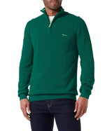 GANT Mens Cotton Pique Half Zip Jumper Deep Forest Green Northern