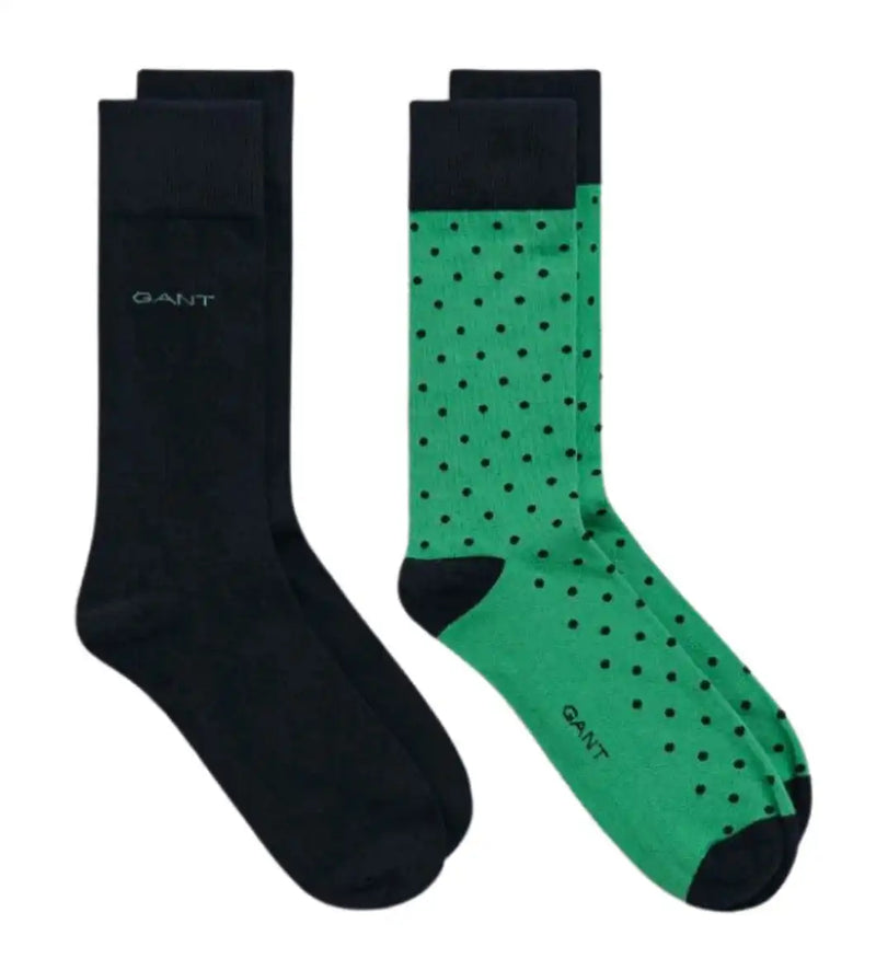 GANT Mens Dot & Solid Socks 2 Pack Deep Green Northern Ireland Belfast