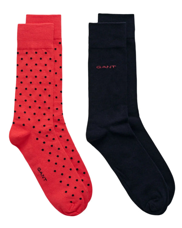 GANT Mens Dot & Solid Socks 2 Pack Watermelon Red Northern Ireland