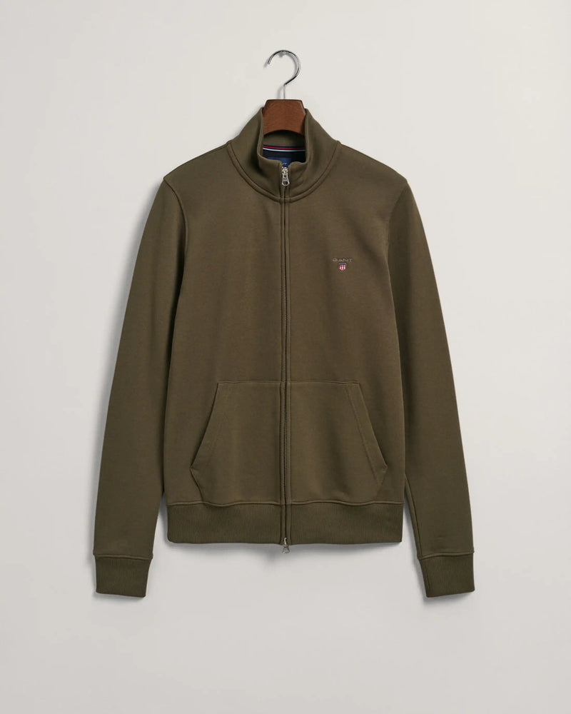 GANT Mens Full Zip Sweatshirt Juniper Racing Green Ballynahinch