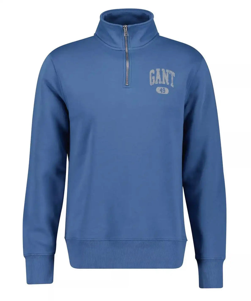 GANT Mens Graphic Half Zip Sweatshirt Salty Sea Blue Northern Ireland