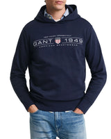 GANT Mens Graphic Hoodie Evening Blue Northern Ireland Belfast