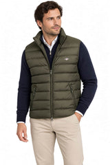 GANT Mens Light Down Vest Gilet Dark Moss Green Northern Ireland