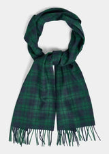 GANT Mens Merino Wool Check Woven Scarf Forest Green Ballynahinch