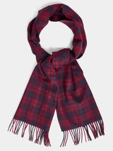 GANT Mens Merino Wool Check Woven Scarf Plumped Red Ballynahinch