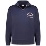 GANT Mens Printed Graphic Half Zip Evening Blue Northern Ireland