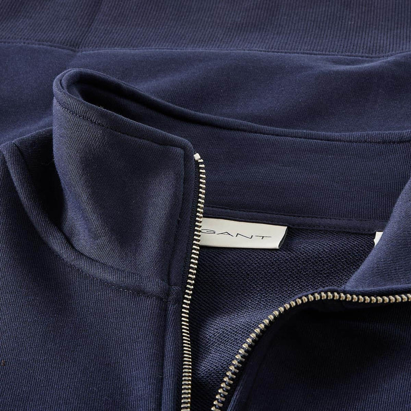 GANT Mens Printed Graphic Half Zip Evening Blue Northern Ireland