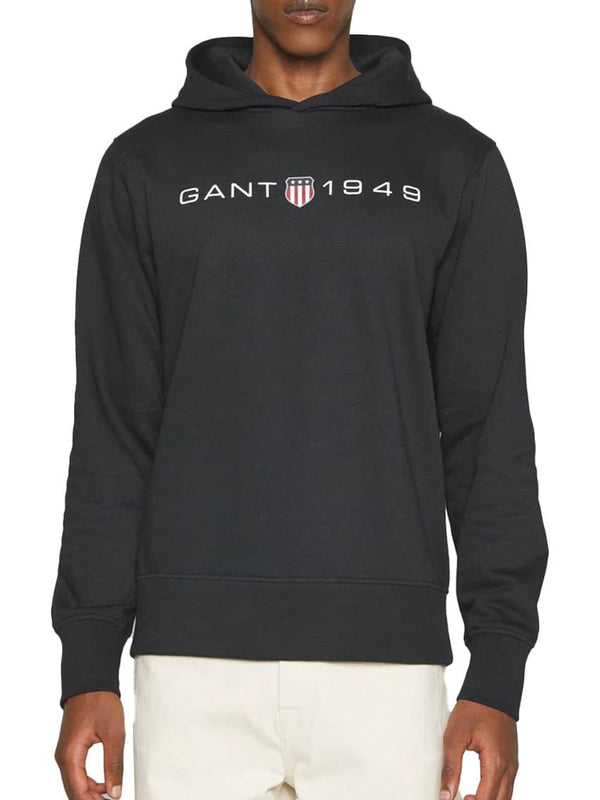GANT Mens Printed Graphic Hoodie Black Northern Ireland Belfast